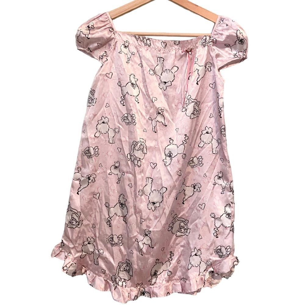 Vintageย Marmellata Pink with Poodle Print Short Sleeve Dressโin Sizeโ4T